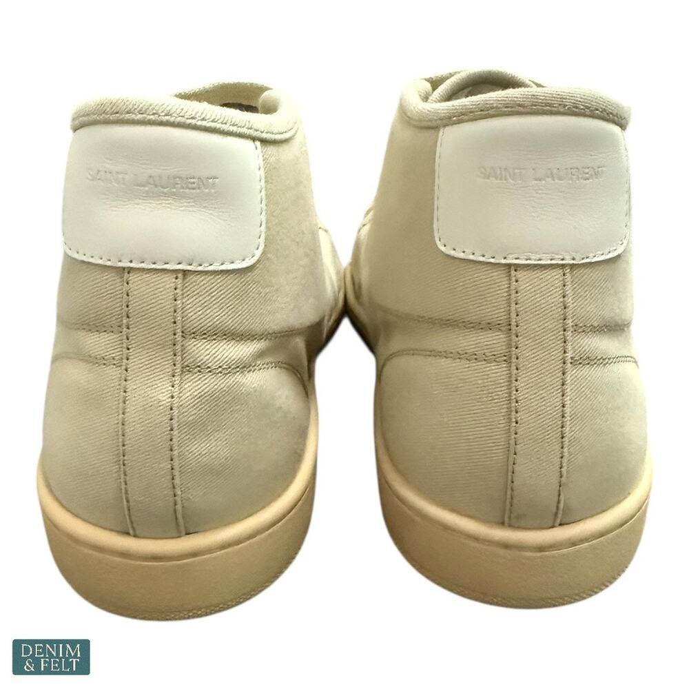 NEW Saint Laurent Court Classic SL/39 Beige Coffee Canvas High-Top Sneakers Luxe - Picture 10 of 16